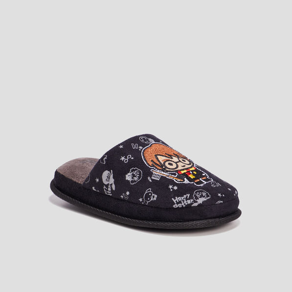 Chaussons mules Harry Potter noir garçon