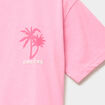 T-shirt oversize manches courtes coton rose fluo fille