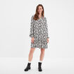 Robe évasée fluide manches bouffantes noir femme