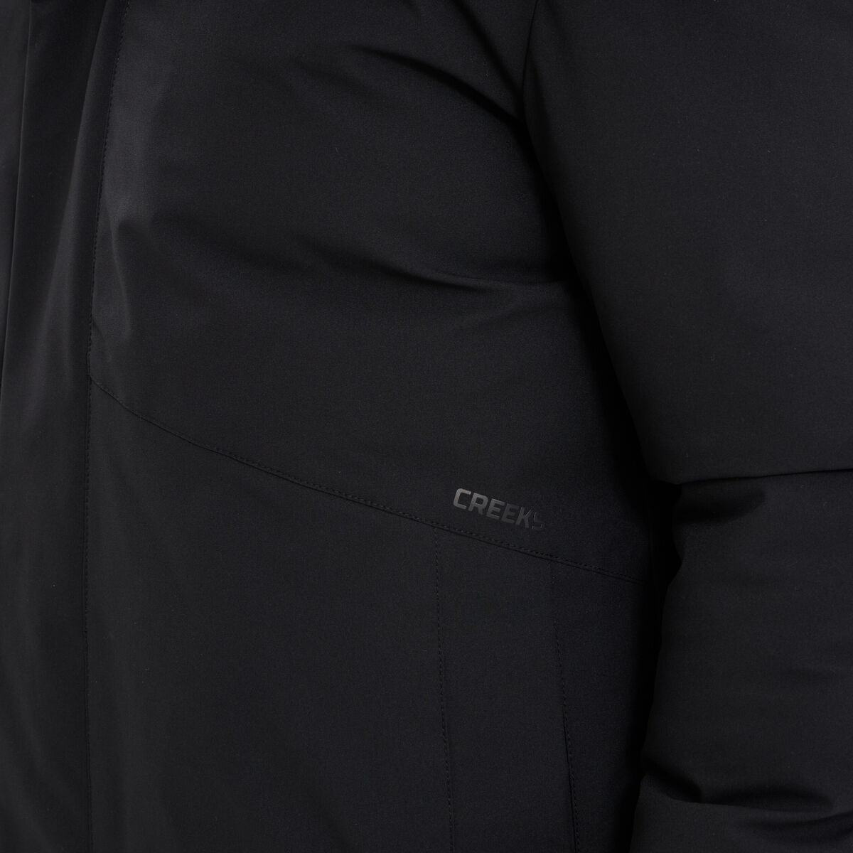 Parka mi-longue &agrave; capuche noir homme