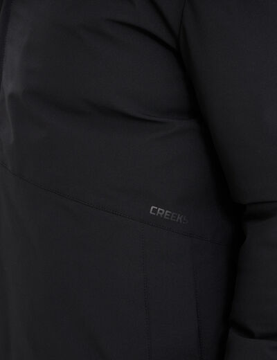 Parka mi-longue &agrave; capuche noir homme