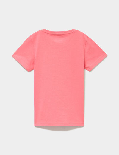 T-shirt manches courtes coton Kappa orange corail fille