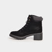 Bottines &agrave; talons et lacets noir femme