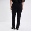 Jeans droit taille haute denim noir femme grande taille