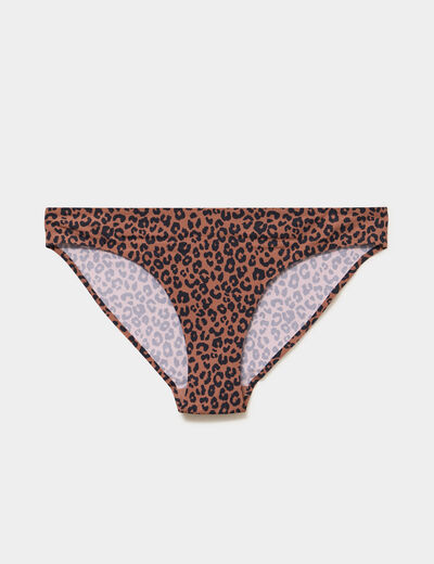 Culotte microfibre sans coutures marron femme