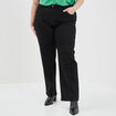 Jeans flare taille haute Modavista noir femme grande taille