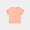 T-shirt poche broderie anglaise coton rose saumon fille