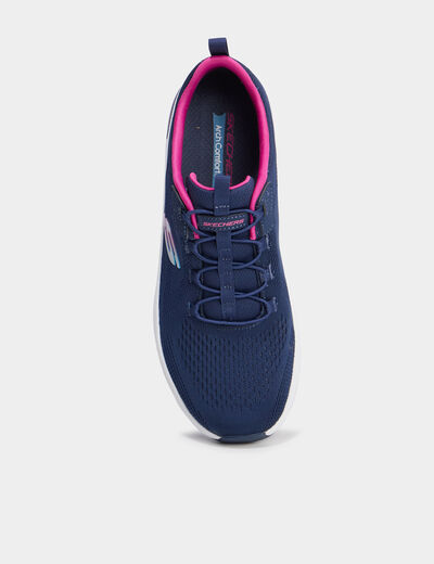 Baskets running à lacets élastiqués bleu femme