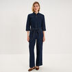 Combinaison pantalon large en jean coton denim brut femme