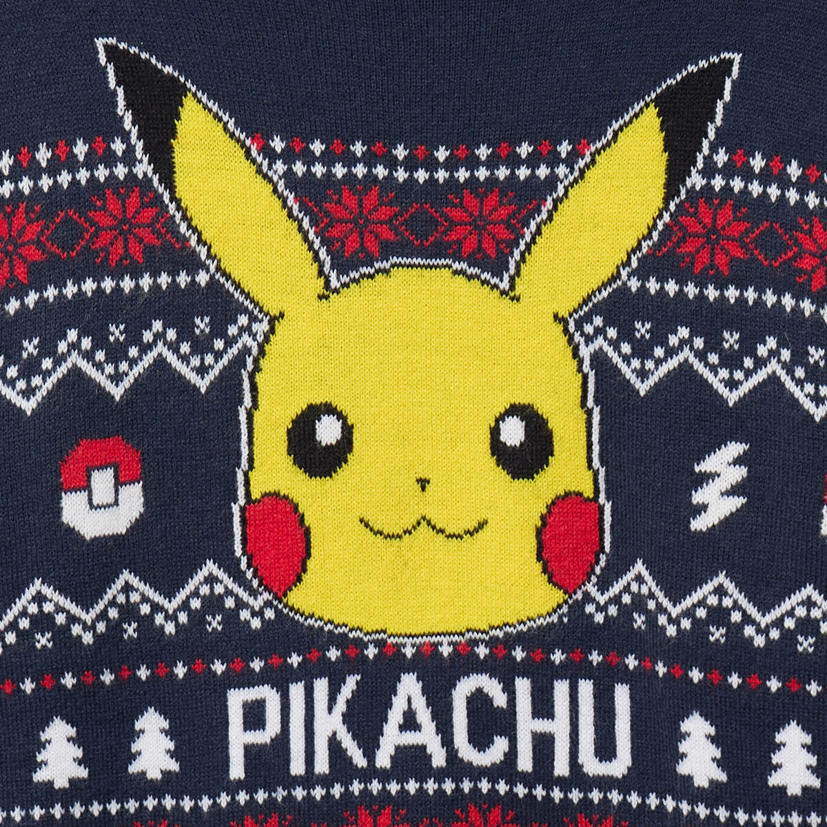Pull de No&euml;l Pok&eacute;mon Pikachu bleu marine gar&ccedil;on