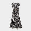 Robe longue cintr&eacute;e ceinture smock&eacute;e noir femme