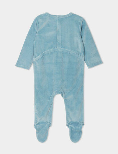 Dors-bien manches longues boutonné bleu gris bébé garçon