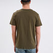 T-shirt droit en coton manches courtes vert kaki homme