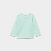 T-shirt manches longues coton bleu turquoise b&eacute;b&eacute; fille