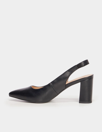 Escarpins &agrave; talons bouts pointus noir femme