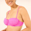 Haut de maillot de bain bandeau rose fushia femme
