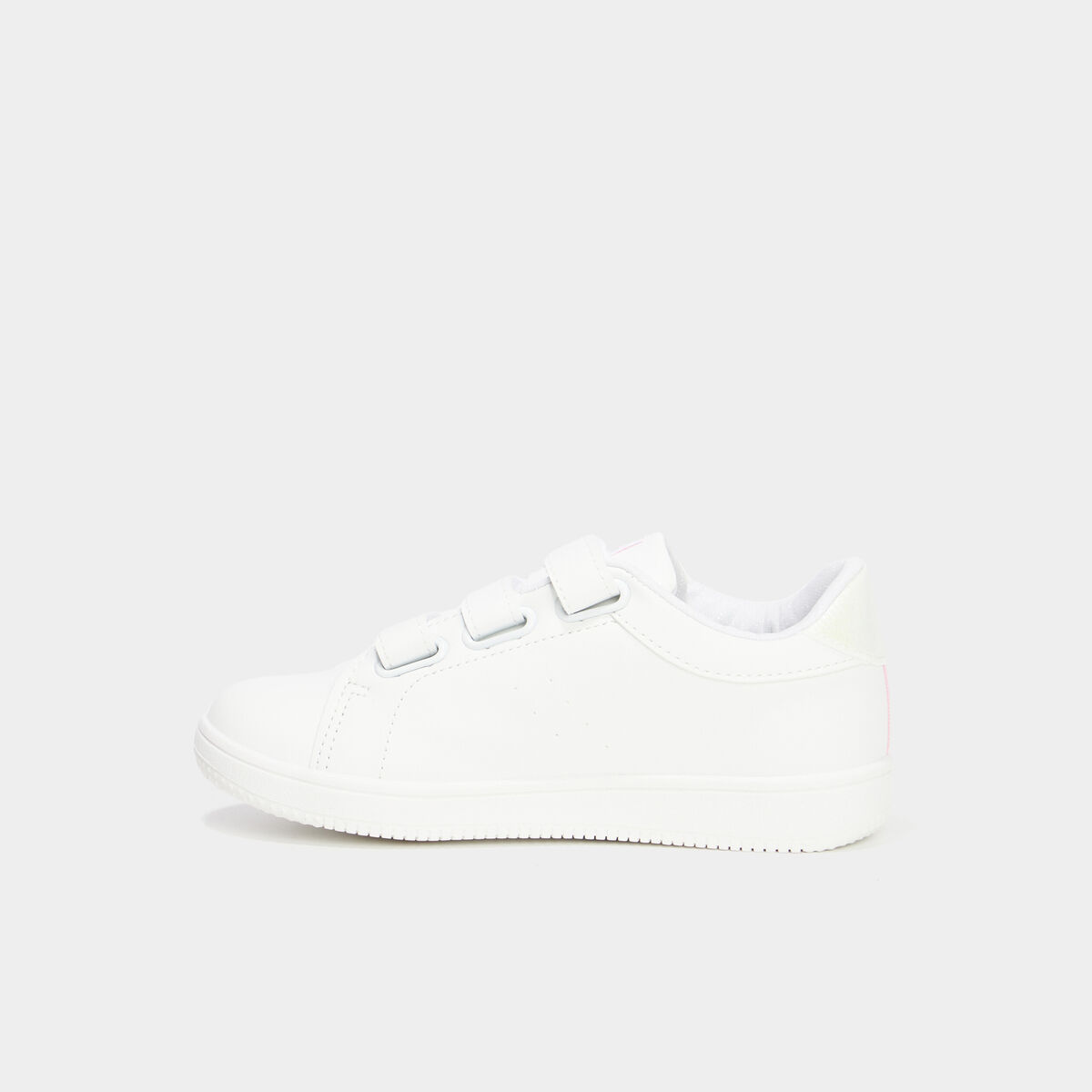 Tennis &agrave; scratchs empi&egrave;cement talon blanc fille