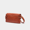 Sac en bandoulière avec rabat marron cognac femme