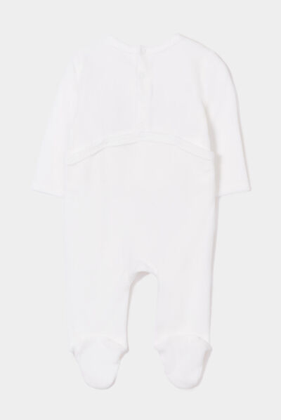 Dors-bien manches longues velours blanc mixte