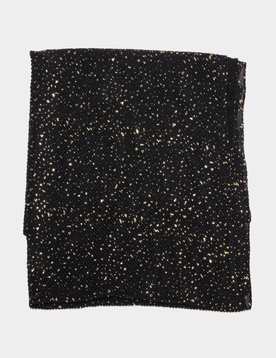 Foulard pliss&eacute; noir femme