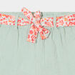 Short ceinture foulard en gaze de coton vert pastel bébé fille
