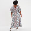 Robe longue col en V fluide ecru femme grande taille