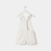 Salopette short droite ecru fille