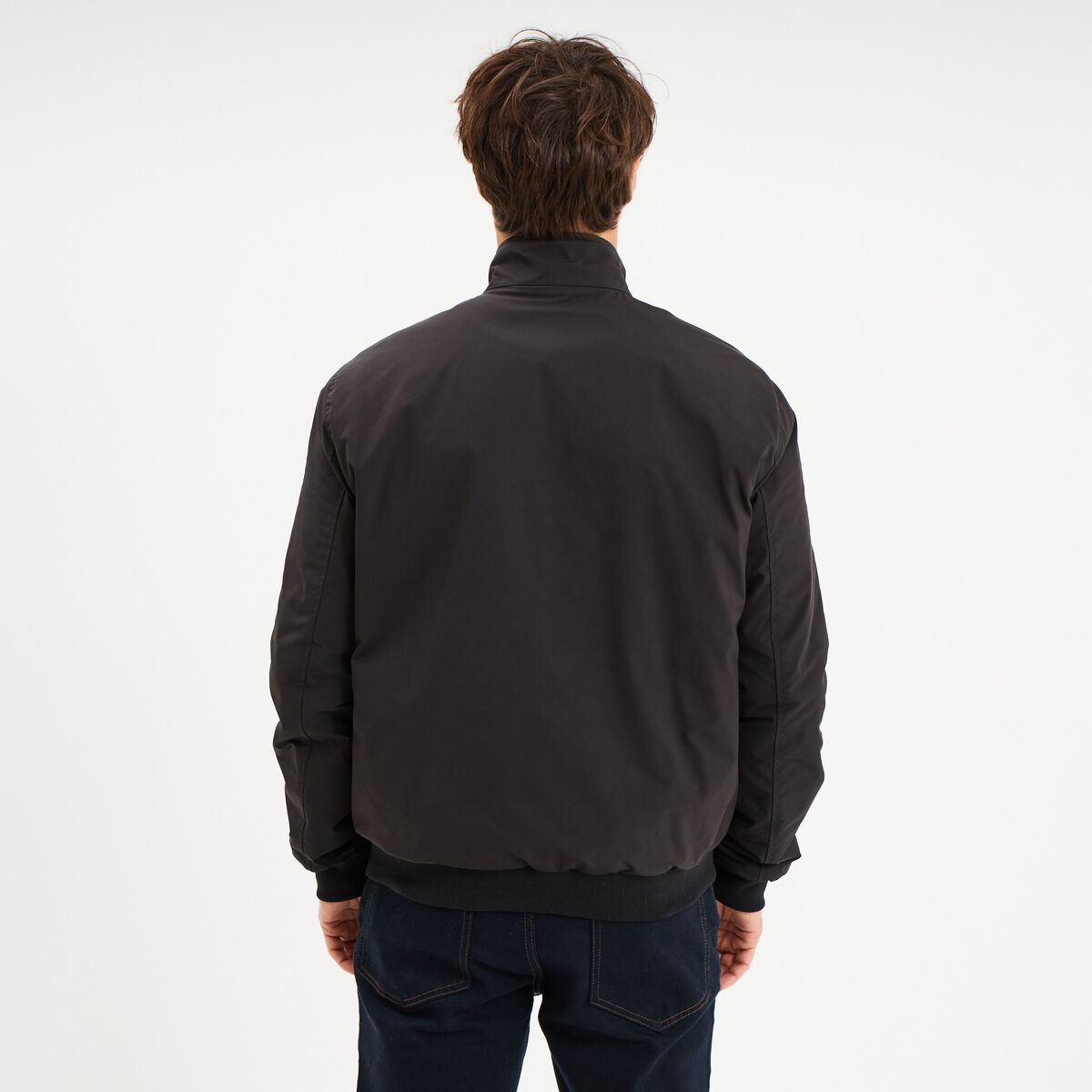 Blouson d&eacute;perlant col montant noir homme
