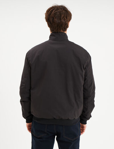 Blouson d&eacute;perlant col montant noir homme