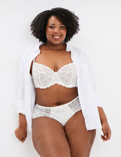 Soutien-gorge emboîtant dentelle blanc femme grande taille