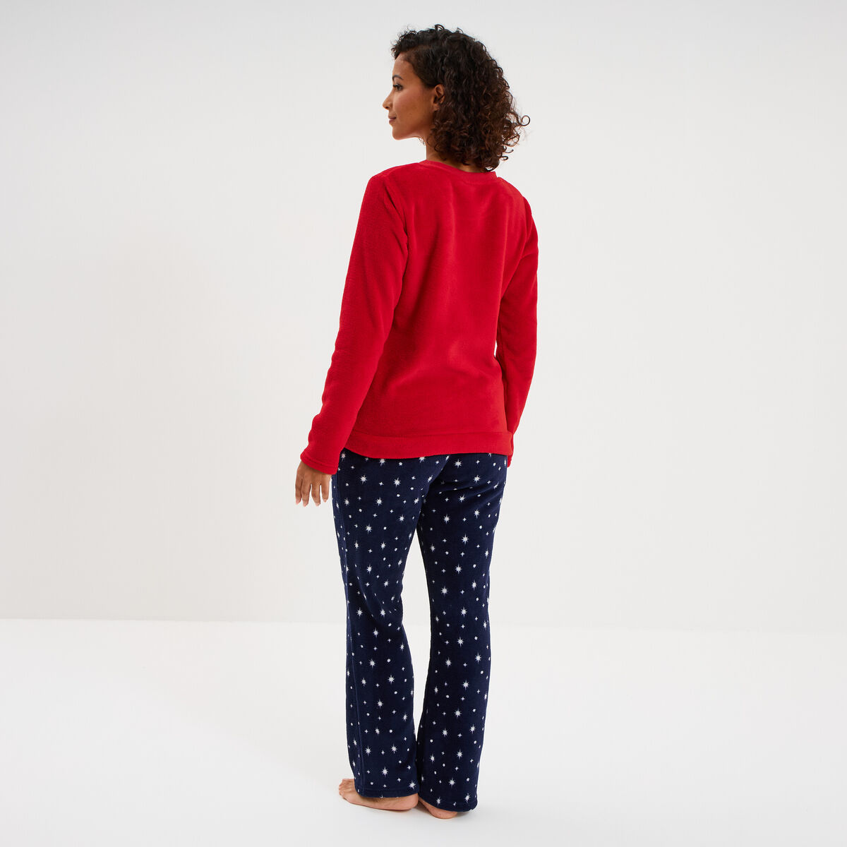 Ensemble pyjama de No&euml;l Stitch rouge femme