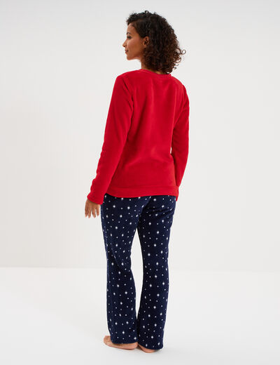 Ensemble pyjama de No&euml;l Stitch rouge femme