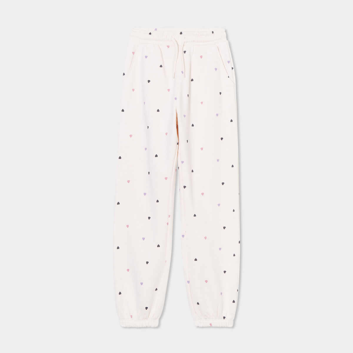 Pantalon de jogging bas élastiqué beige fille