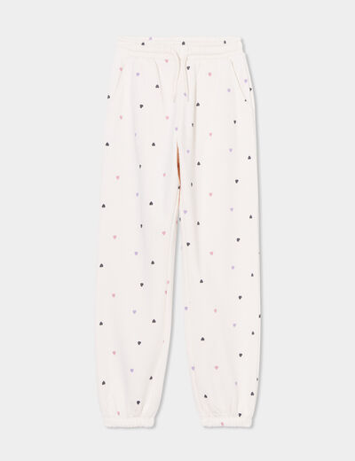 Pantalon de jogging bas élastiqué beige fille