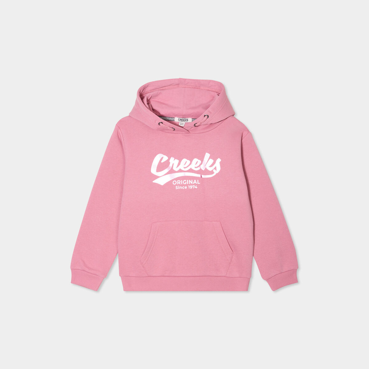 Sweat &agrave; capuche hoodie &agrave; logo vieux rose fille