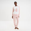 Ensemble pyjama effet polaire 2 pi&egrave;ces rose femme