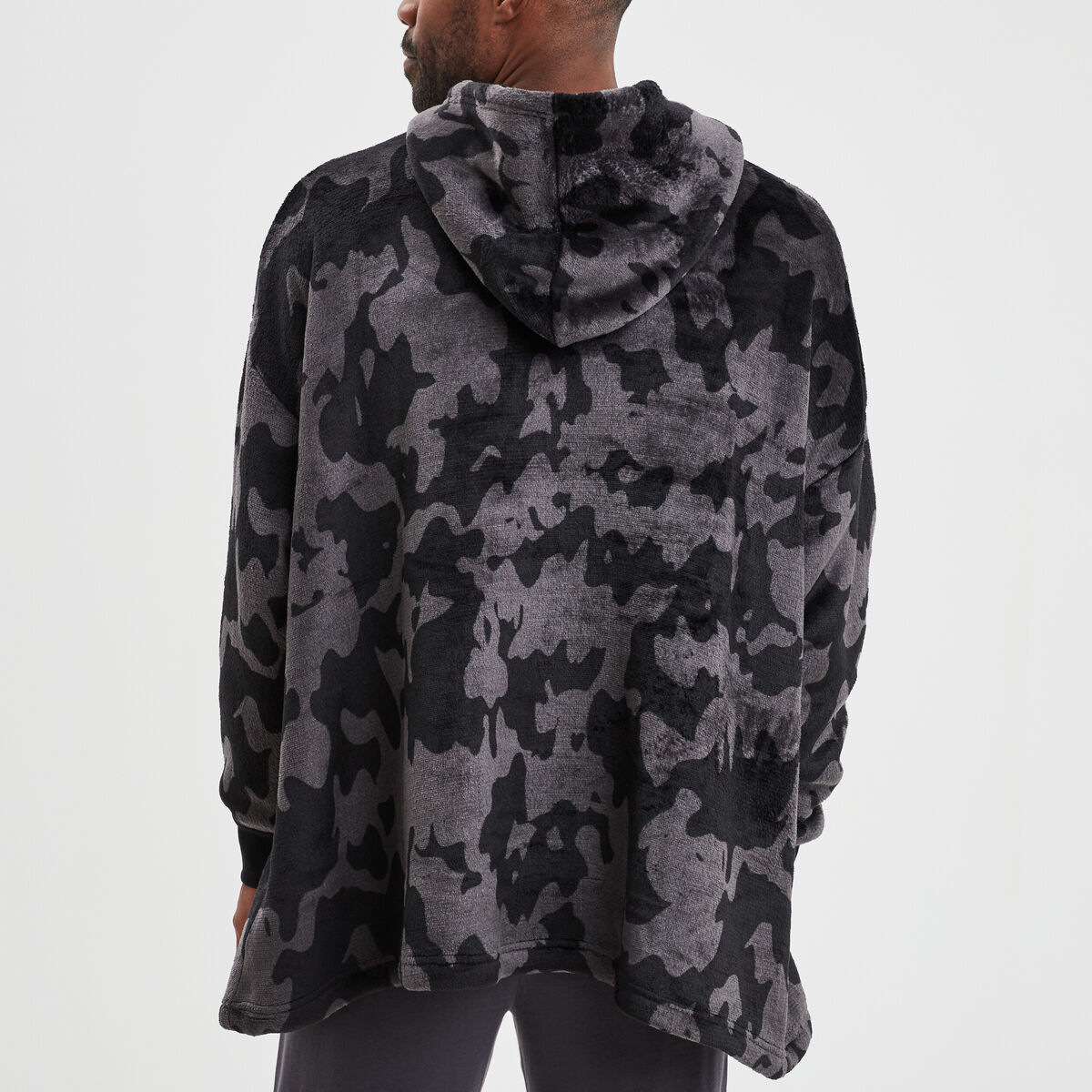 Sweat de pyjama oversize effet velours noir homme