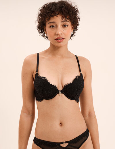 Soutien-gorge maxi push-up dentelle noir femme