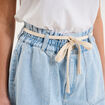 Short mom en jean ceinture cordon denim triple stone femme