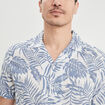 Chemise en coton manches courtes bleu homme