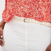 Pantalon corsaire avec ceinture blanc femme grande taille