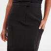 Jupe midi fendue poches plaquées côtés noir femme