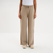 Pantalon de jogging large &eacute;lastiqu&eacute; taupe femme