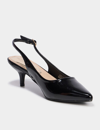 Escarpins vernis &agrave; talons noir femme