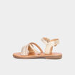 Sandales brides tressées en cuir jaune or fille