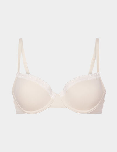 Soutien-gorge corbeille emboitant coton rose poudrée femme