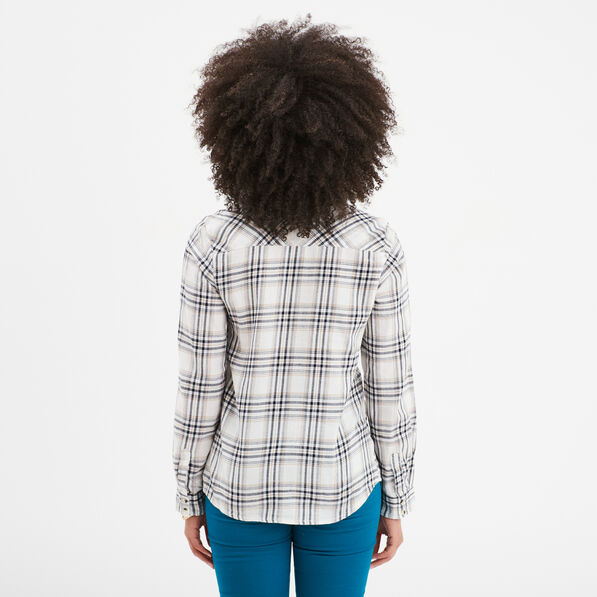 Chemise manches retroussables poches blanc femme