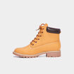 Bottines crant&eacute;es jaune moutarde femme