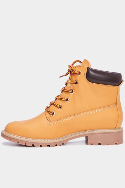 Bottines crant&eacute;es jaune moutarde femme