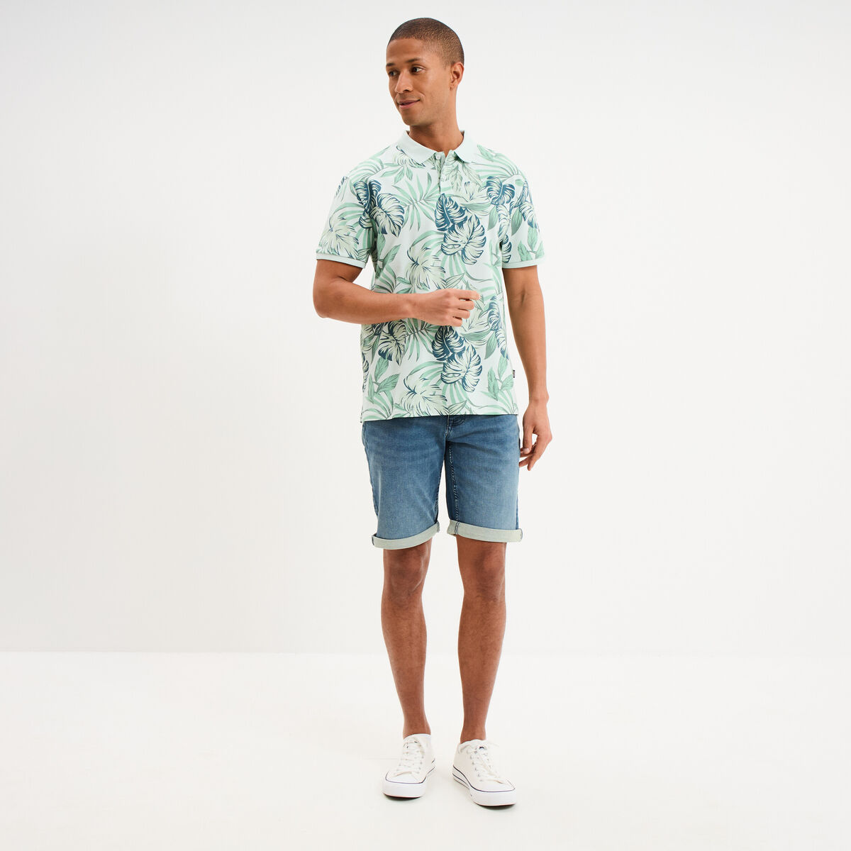 Polo jersey coton manches courtes vert homme